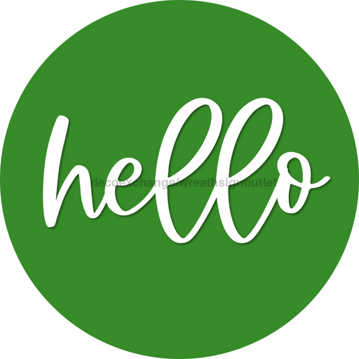 Hello Door Hanger 4 Holes Door Hanger DCO-W-00067-DH 22 in Round Wood 22’’ Door Hanger