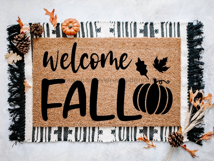 Hello Fall Door Mat | Pumpkin Fall Doormat | Welcome Mat | Fall Leaves Door  Mat | Fall Autumn Decor Gift | Home Doormat | Custom Doormat