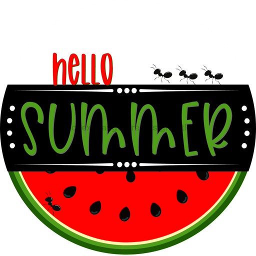 Hello Summer Watermelon Sign Decoe-4092-Dh 18 Wood Round