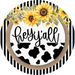 Hey Yall Cow and Sunflower Sign, DECOE-5270-D, Sign For Wreath, 10" Wood Sign