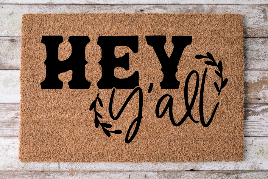 Hey Yall - Door Mat - 30x18" Coir Door Mat - DECOE-CM-014 - DecoExchange