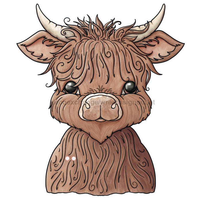 Highland Cow Door Hanger Cut Bow Holes Wood Sign Decoe-W-903436 22