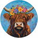 Highland Cow Sign, DCO-13237, Sign For Wreath, 10x10" Metal Sign
