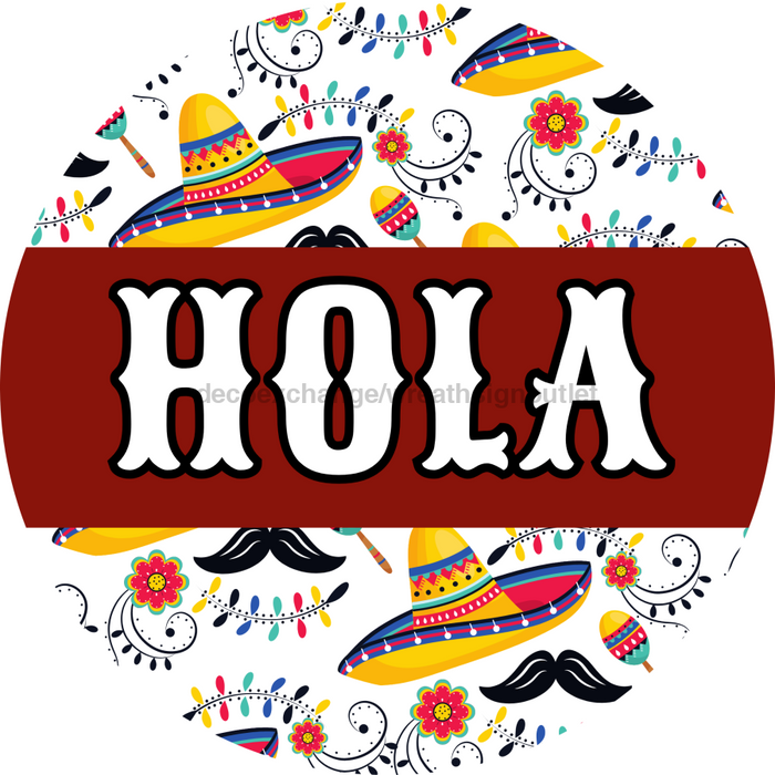 Hola Door Hanger Dbj-0019-Dh Sign For Wreath 18 Round