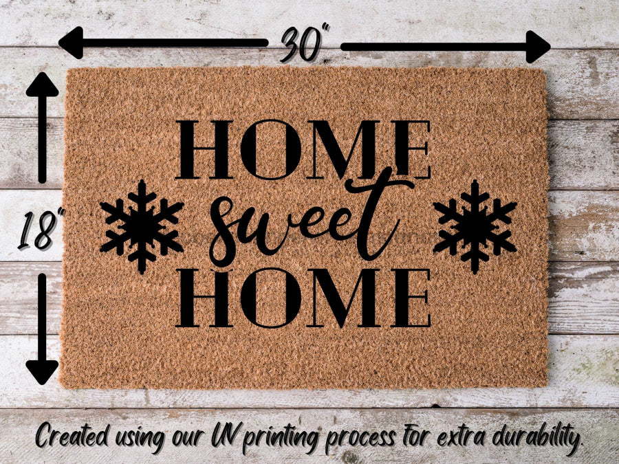 Home Sweet Home Door Mat | Hippo Christmas Doormat | Winter Decoration | Welcome Mat | Holiday Doormat | Winter Decor | Christmas Gift