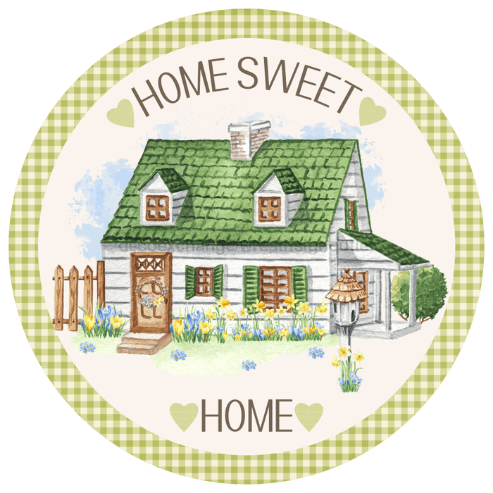 Home Sweet Home Sign, Everyday Sign, VINYL-DECOE-4058, 10" Vinyl Decal Round