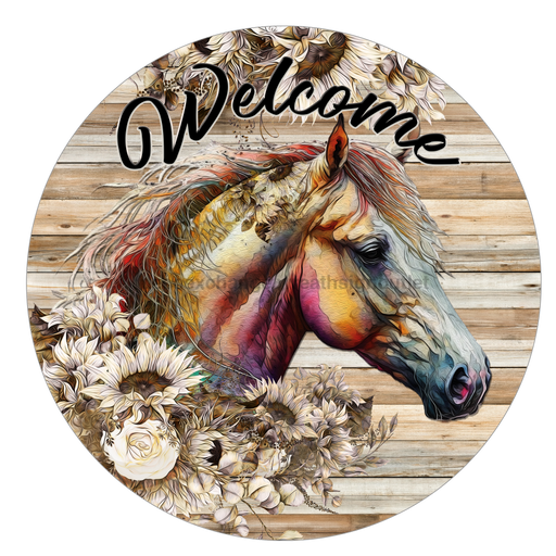 Horse Sign Farmhouse Decoe-5222 10’ Metal Round