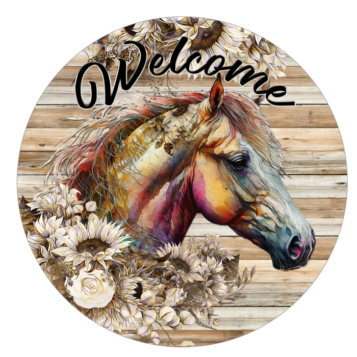 Horse Sign Farmhouse Decoe-5222 10’ Metal Round
