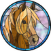 Horse Sign Stained Glass Decoe-4052-A Wreath 12’ Metal Round