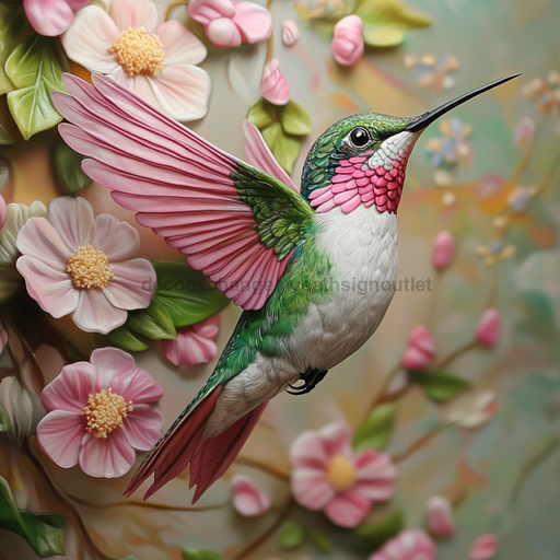 Hummingbird Sign, DCO-13200, Sign For Wreath, 10x10" Metal Sign