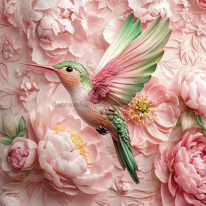 Hummingbird Sign, DCO-13211, Sign For Wreath, 10x10" Metal Sign