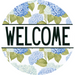Hydrangea Door Hanger Welcome Dco - 01400 - Dh 18’ Round Wood