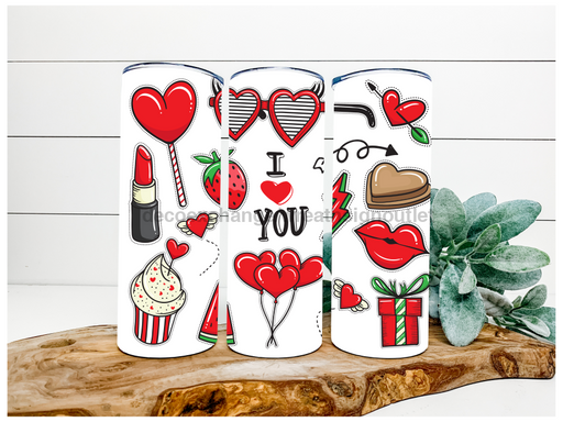 I Love You Valentine Tumbler 20 oz Skinny Tumbler DECOETUMBLER-147 - DecoExchange