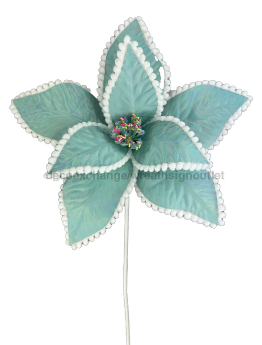 Iridescent Poinsettia Stem 24’’ 86057BL Pick