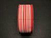 Ivory Diagonal Linen With Red Varied Vertical Stripes 2.5’X50Y 878-40-245 Ribbon