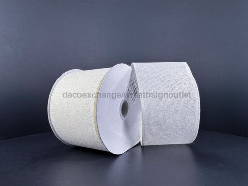 Ivory Frosted Linen Ribbon 2.5’X10Y 76335-40-18