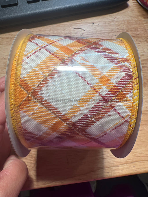 Ivry Lin/Snflwr-Org-Burg-Gld Diag Pld 2.5’’X10Y 61507-40-22 Ribbon