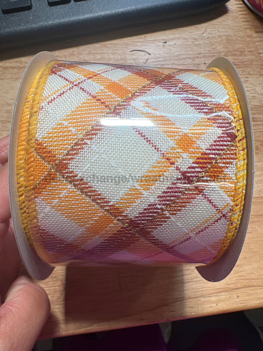 Ivry Lin/Snflwr-Org-Burg-Gld Diag Pld 2.5’’X10Y 61507-40-22 Ribbon