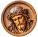 Jesus Wood Carving Sign, DCO-13240, Sign For Wreath, 10x10" Metal Sign
