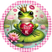 Kiss Me Frog Sign, DECOE-5295-D, Sign For Wreath, 10" Wood Sign