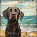 Lab Sign, Dog Sign, DCO-13544, Sign For Wreath, 10x10" Metal Sign