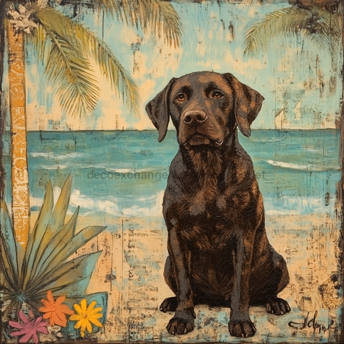 Lab Sign, Dog Sign, DCO-13545, Sign For Wreath, 10x10" Metal Sign