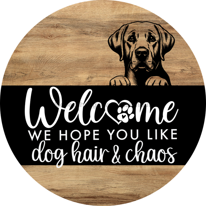 Dog Door Hanger, Hello Brought Treats Door Hanger, DCO-01975-DH, 18" Round Wood