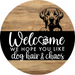 Dog Door Hanger, Hello Brought Treats Door Hanger, DCO-01975-DH, 18" Round Wood
