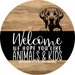 Dog Door Hanger, Hello Brought Treats Door Hanger, DCO-01975-DH, 18" Round Wood