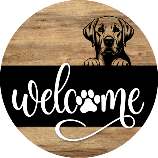 Dog Door Hanger, Hello Brought Treats Door Hanger, DCO-01975-DH, 18" Round Wood