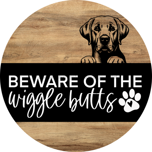 Dog Door Hanger, Hello Brought Treats Door Hanger, DCO-01975-DH, 18" Round Wood