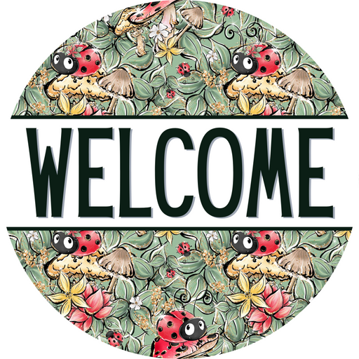 Lady Bug Door Hanger Welcome Dco - 01389 - Dh 18’ Round Wood