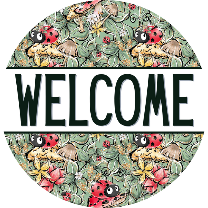 Lady Bug Door Hanger Welcome Dco - 01389 - Dh 18’ Round Wood