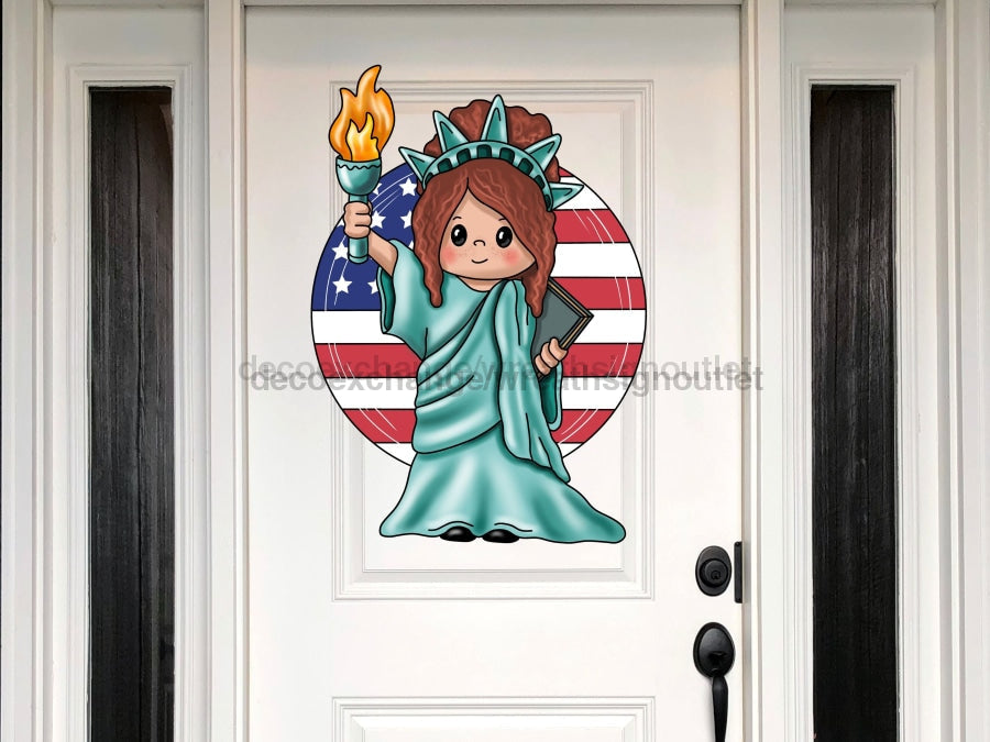 Lady Liberty Sign Patriotic Wood Sign Pcd-W-080 22 Door Hanger