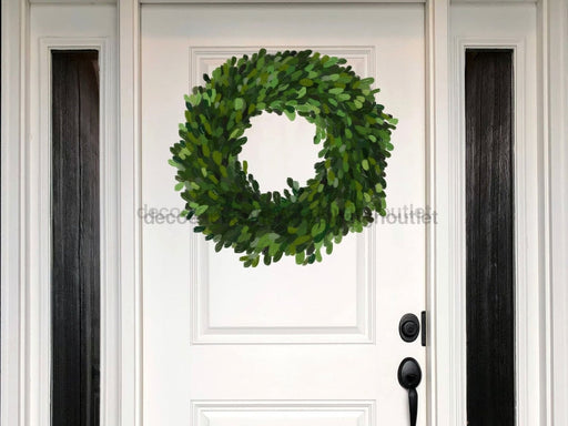 Large Boxwood Wreath Wood Sign Door Hanger Decoe-W-354 22