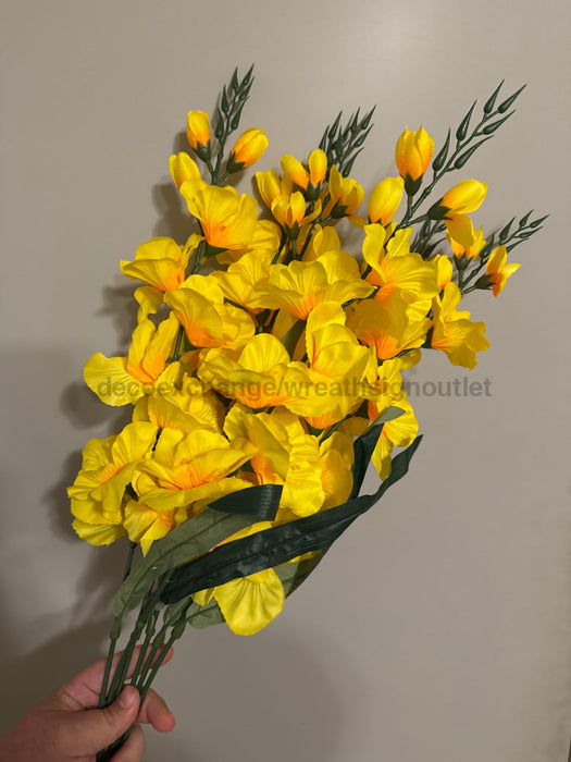 Large Gladiola Bush – 6 Stems Yellow 46562 Greenery