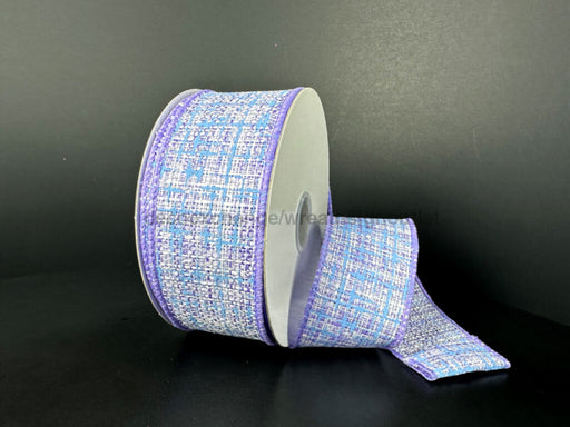 Lav-Wht-Blue Embellished Tweed 1.5’’X10Y 41522-09-30 Ribbon