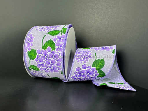 Lavndr Linen/Purp Hydrangeas 2.5’’X10Y 41518-40-48 Ribbon