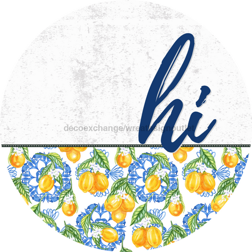 Lemon Door Hanger Dco-01611-Dh 18’ Round Wood