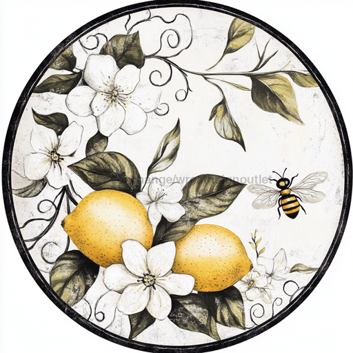 Lemon Sign, Everyday Sign, DCO-13025, Sign For Wreath, 10" Metal Sign