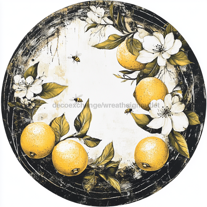Lemon Sign, Everyday Sign, DCO-13034, Sign For Wreath, 10" Metal Sign