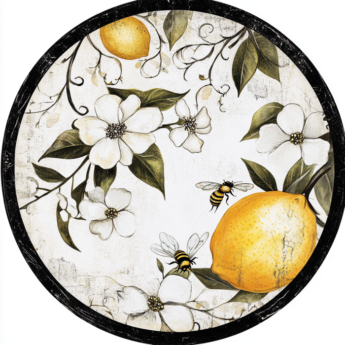 Lemon Sign, Everyday Sign, DCO-13035, Sign For Wreath, 10" Metal Sign