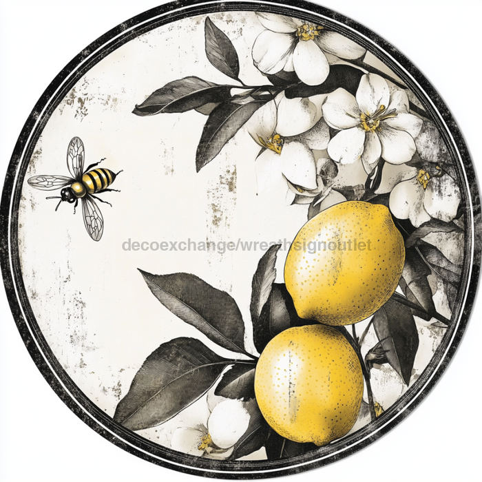 Lemon Sign, Everyday Sign, DCO-13050, Sign For Wreath, 10" Metal Sign