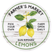 Lemon Sign, Farmers Market Sign, VINYL-DECOE-4063, 10" Vinyl Decal Round