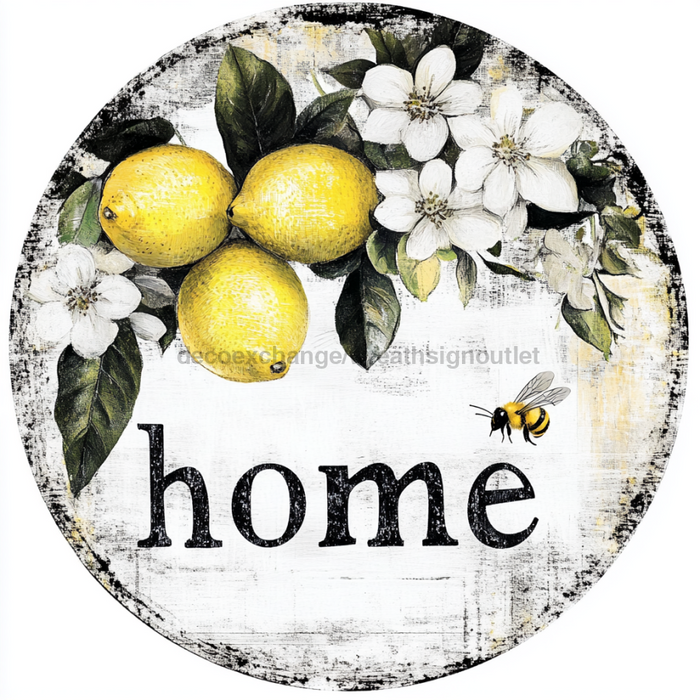 Lemon Sign, Home Sign, DCO-13049, Sign For Wreath, 10" Metal Sign