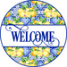 Lemon Welcome Sign Blue And Yellow Decoe-5206 10’ Metal Round