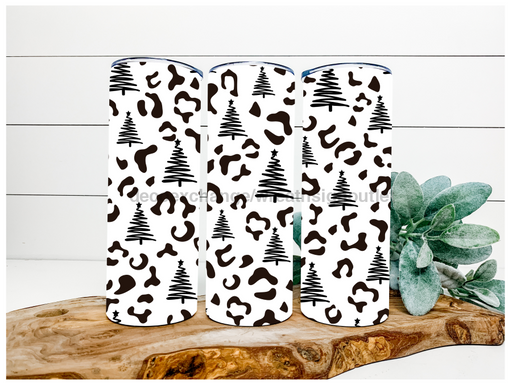 Leopard Christmas Trees 20 oz Skinny Tumbler DECOETUMBLER-081 - DecoExchange