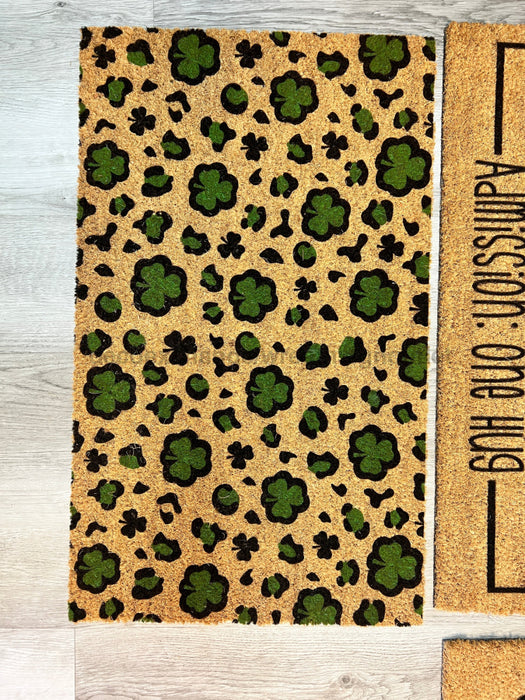 Leopard Clovers - St Patricks Day - 30x18" Coir Door Mat - DECOE-CM-007 - DecoExchange