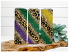 Leopard Mardi Gras Tumbler, 20 oz Skinny Tumbler DECOETUMBLER-104 - DecoExchange