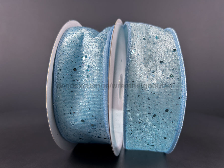 Lt Blue Glit Lush Velvet 1.5’’X10Y 72427-09-04 Ribbon